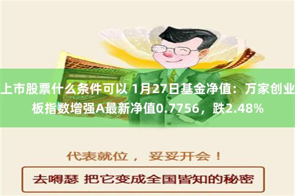 上市股票什么条件可以 1月27日基金净值：万家创业板指数增强A最新净值0.7756，跌2.48%